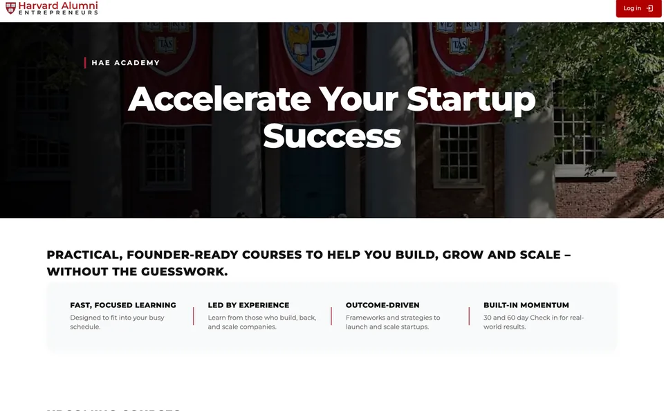 Harvard Alumni Entrepreneurs: Eğitim Platformu (LMS)